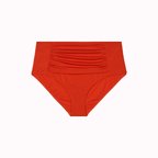 Büyük Beden Drape Detaylı Toparlayıcı Yüksek Bel Kadın Bikini Alt