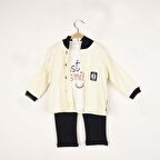 Necix's Bebek Just Smile Armalı Kapüşonlu Hırkalı Üçlü Takım