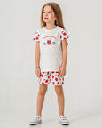 Çilek Baskılı Kız Çocuk Şortlu Takım 50360