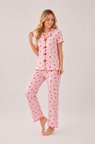 Desenli Kısa Kol Kadın Pijama Takımı 2200