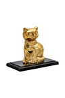 Pirinç Masa Üstü Biblo Kedi ( Sarı )