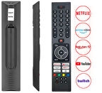 VESTEL NETFLIX - PRIME VIDEO - YOUTUBE - RAKUTEN TV - TWITCH TUŞLU DİKDÖRTGEN KALIP LCD LED TV KUMANDASI