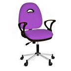 Türksit Kozmo Yönetici Çalışma Koltuğu Metalik Gri Boyalı Ayak Lila