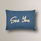 Sea You Punch Desenli Kırlent Kılıfı