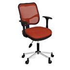 Türksit 807 File Çalışma Koltuğu Metalik Gri Boyalı Ayak Turuncu