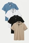 Buratti Pamuklu Slim Fit Şerit Detaylı Düğmeli Polo Yaka 4'lü Paket T Shirt Erkek T SHİRT 5902118S4