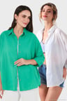 SD Luxury Pamuk Karışımlı Oversize Fit Uzun Kollu 2'li Paket Gömlek Bayan GÖMLEK 6781001S2