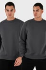 Buratti Regular Fit Bisiklet Yaka Şardonlu 2'li Paket Sweat Erkek SWEAT 5905255S2