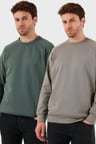 Buratti Streç Pamuklu Relaxed Fit Bisiklet Yaka 2'li Paket Sweat Erkek SWEAT 5901210S2
