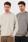 Buratti Streç Pamuklu Relaxed Fit Bisiklet Yaka 2'li Paket Sweat Erkek SWEAT 5901210S2