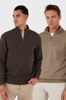 Buratti Pamuklu Regular Fit Yarım Fermuarlı Dik Yaka 2'li Paket Sweat Erkek SWEAT 5905716S2