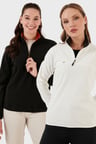 Lela Slim Fit Yumuşak Dokulu Anti-Pilling Tüylenme Yapmayan 2'li Paket Polar Bayan POLAR 5907000S2