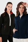 Lela Slim Fit Anti-Pilling Tüylenme Yapmayan Fermuarlı Cepli Hırka 2' li Paket Polar Bayan POLAR 5907002S2