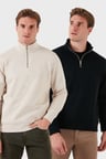 Buratti Pamuklu Regular Fit Dik Yaka 2'li Paket Sweat Erkek SWEAT 59052592S2