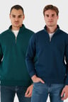 Buratti Pamuklu Regular Fit Dik Yaka 2'li Paket Sweat Erkek SWEAT 59052592S2