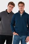 Buratti Pamuklu Regular Fit Dik Yaka 2'li Paket Sweat Erkek SWEAT 59052592S2