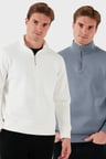 Buratti Pamuklu Regular Fit Dik Yaka 2'li Paket Sweat Erkek SWEAT 59052592S2