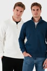 Buratti Pamuklu Regular Fit Dik Yaka 2'li Paket Sweat Erkek SWEAT 59052592S2