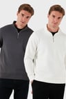 Buratti Pamuklu Regular Fit Dik Yaka 2'li Paket Sweat Erkek SWEAT 59052592S2