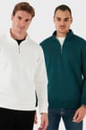 Buratti Pamuklu Regular Fit Dik Yaka 2'li Paket Sweat Erkek SWEAT 59052592S2