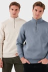 Buratti Pamuklu Regular Fit Dik Yaka 2'li Paket Sweat Erkek SWEAT 59052592S2
