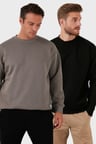 Buratti Regular Fit Bisiklet Yaka Şardonlu 2'li Paket Sweat Erkek SWEAT 5905255S2