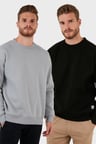 Buratti Regular Fit Bisiklet Yaka Şardonlu 2'li Paket Sweat Erkek SWEAT 5905255S2
