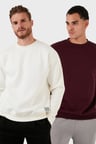 Buratti Regular Fit Bisiklet Yaka Şardonlu 2'li Paket Sweat Erkek SWEAT 5905255S2