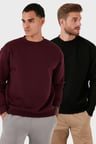 Buratti Regular Fit Bisiklet Yaka Şardonlu 2'li Paket Sweat Erkek SWEAT 5905255S2
