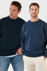 Buratti Regular Fit Bisiklet Yaka Şardonlu 2'li Paket Sweat Erkek SWEAT 5905255S2