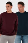Buratti Regular Fit Bisiklet Yaka Şardonlu 2'li Paket Sweat Erkek SWEAT 5905255S2