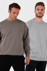 Buratti Regular Fit Bisiklet Yaka Şardonlu 2'li Paket Sweat Erkek SWEAT 5905255S2