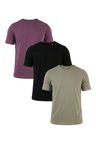 Buratti Pamuklu Regular Fit Bisiklet Yaka 3'lü Paket T Shirt Erkek T SHİRT 59020204S3 Siyah-Mürdüm-Vizon Yeşili