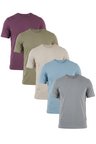 Buratti Pamuklu Regular Fit Bisiklet Yaka 5'li Paket T Shirt Erkek T SHİRT 59020204S5 Mürdüm-Vizon Yeşili-Kül-Mavi-Açık Gri
