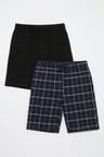 Buratti Pamuklu Regular Fit Bağlamalı Cepli 2'li Pijama Paket Şort Erkek ŞORT 6574004S2 SİYAH-LACİVERT