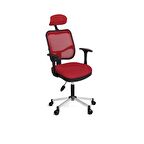 Türksit 817 File Çalışma Koltuğu Metalik Gri Boyalı Ayak Kırmızı