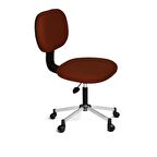 Türksit Eko Kolçaksız Çalışma Koltuğu Metalik Gri Boyalı Ayak Kahverengi