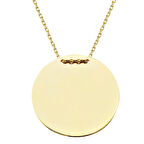 2,4 Cm Çaplı İsimlik 14 Ayar Altın Plaka Kolye