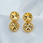 Yıldız 22 Ayar Taşsız Altın Küpe