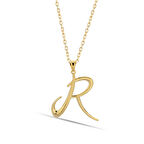 R Harfi 14 Ayar Altın Kolye