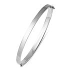 Desensiz Düz Beyaz Altın Kelepçe Bilezik