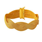 Hanzade Örgülü Altın Bileklik