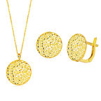 Yaşam Çiçeği Kolye & Küpeli 22 Ayar Set