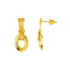 Duru Trabzon Hasırı Taşsız Altın Küpe