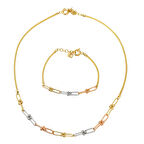 Kolye & Bileklik Ataç Zincir Altın Set   