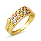 Çift Sıra Dorika Toplu Altın Yüzük 