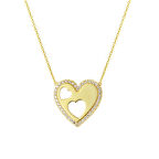 Kalbimin İçinde 2 Kalpli Altın Kolye