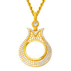 Lale Çeyrek Altın Çerçeveli Kolye