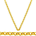 Doç Halkalı 14 Ayar Altın Zincir - 50 cm