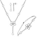 14 Ayar Beyaz Altın Papatya Takı Seti